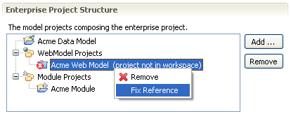Enterprise Project fix reference
