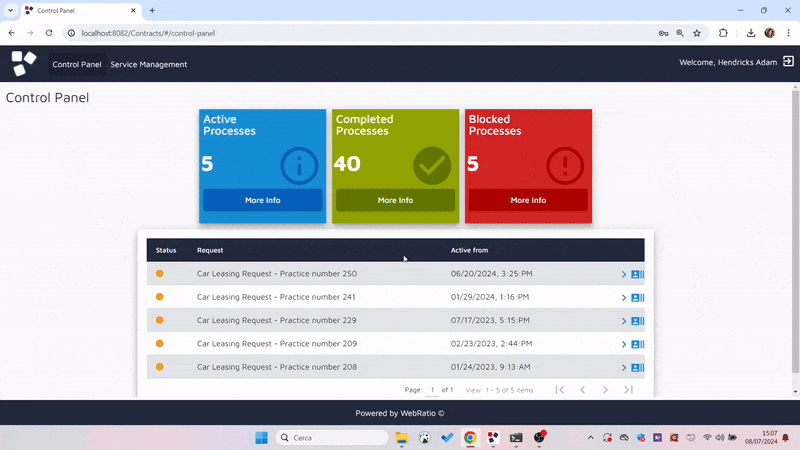 Il BPM Control Panel per l'amministrazione e il controllo delle performance delle applicazioni BPM