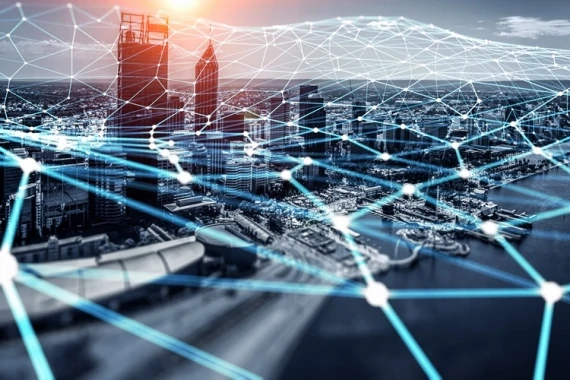 city connected with IoT technology