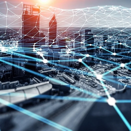 city connected with IoT technology