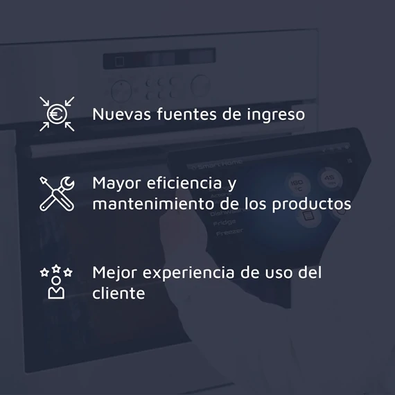 hombre con tableta utiliza servicios digitales e iconos de ventajas