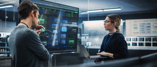 collegues analyze complex business process