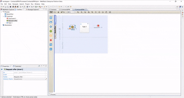 The visual tools and languages of the WebRatio Low-Code Platform for the development of business process automation applications