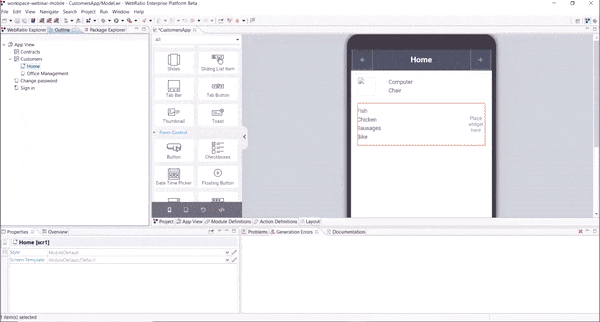 Gli strumenti e i linguaggi visuali della Piattaforma Low-Code di WebRatio per lo sviluppo di mobile app